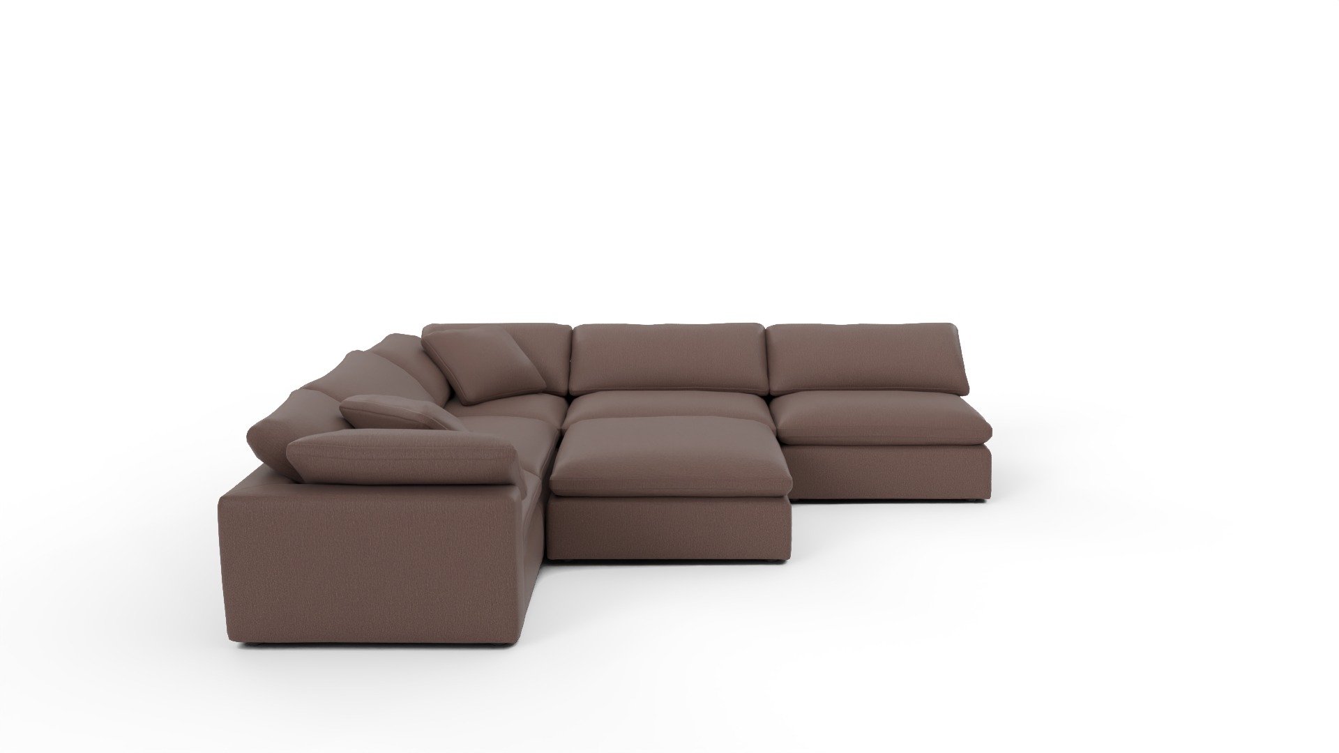 Fluffy 5 Piece Sectional W/Ottoman | Cloud Couch – Couch Potatoes