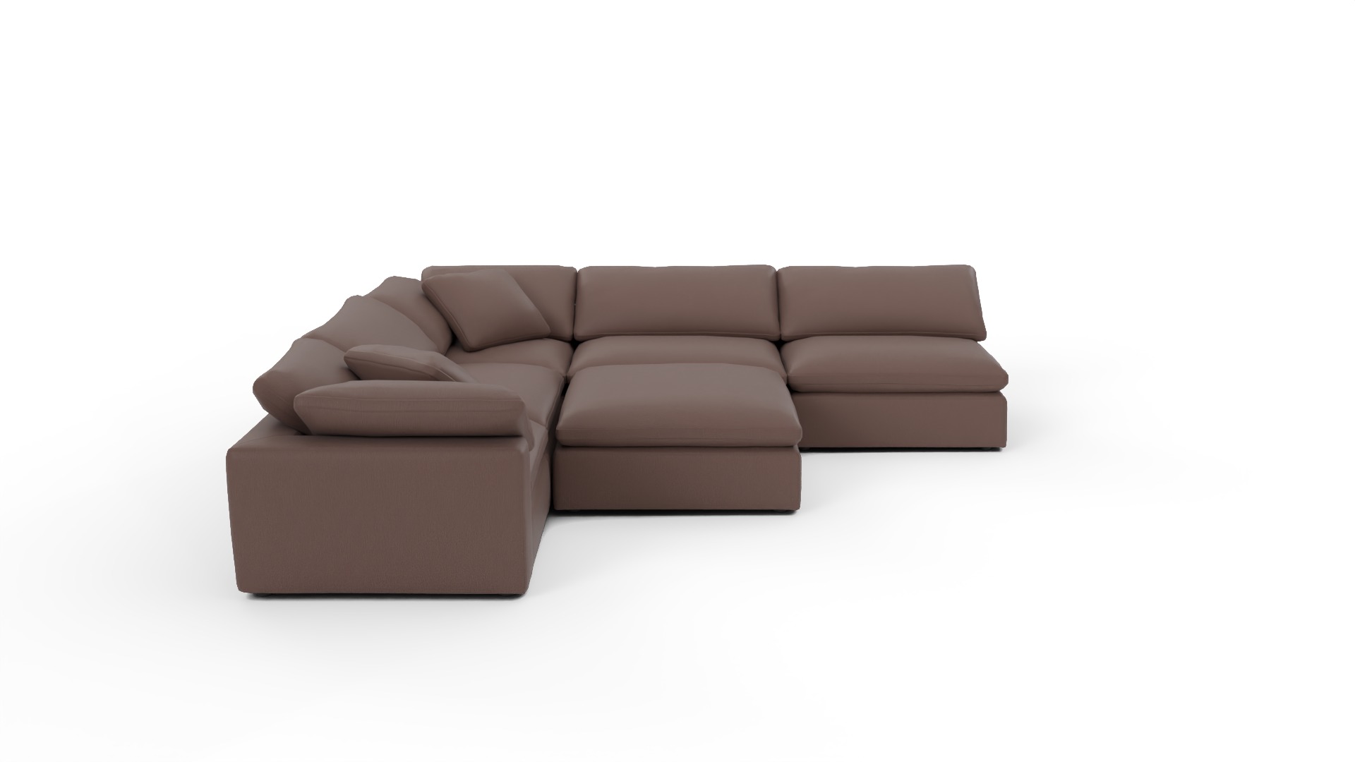 Fluffy 5 Piece Sectional W/Ottoman | Cloud Couch – Couch Potatoes